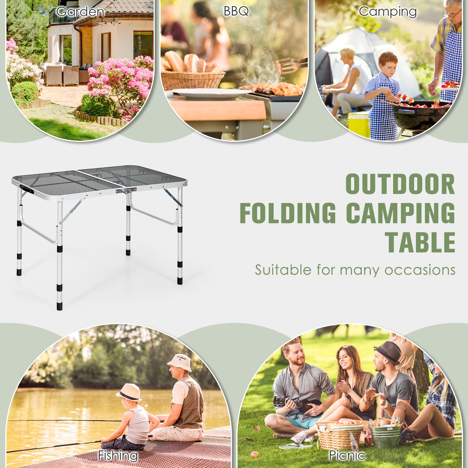 Folding Grill Table, Lightweight Aluminum, Silver Camping Furniture at Gallery Canada