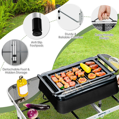 Folding Grill Table, Lightweight Aluminum, Silver Camping Furniture at Gallery Canada