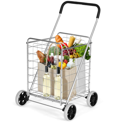 Portable Folding Shopping Cart, Silver Kitchen Tools at Gallery Canada