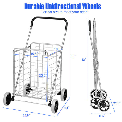 Portable Folding Shopping Cart, Silver Kitchen Tools at Gallery Canada