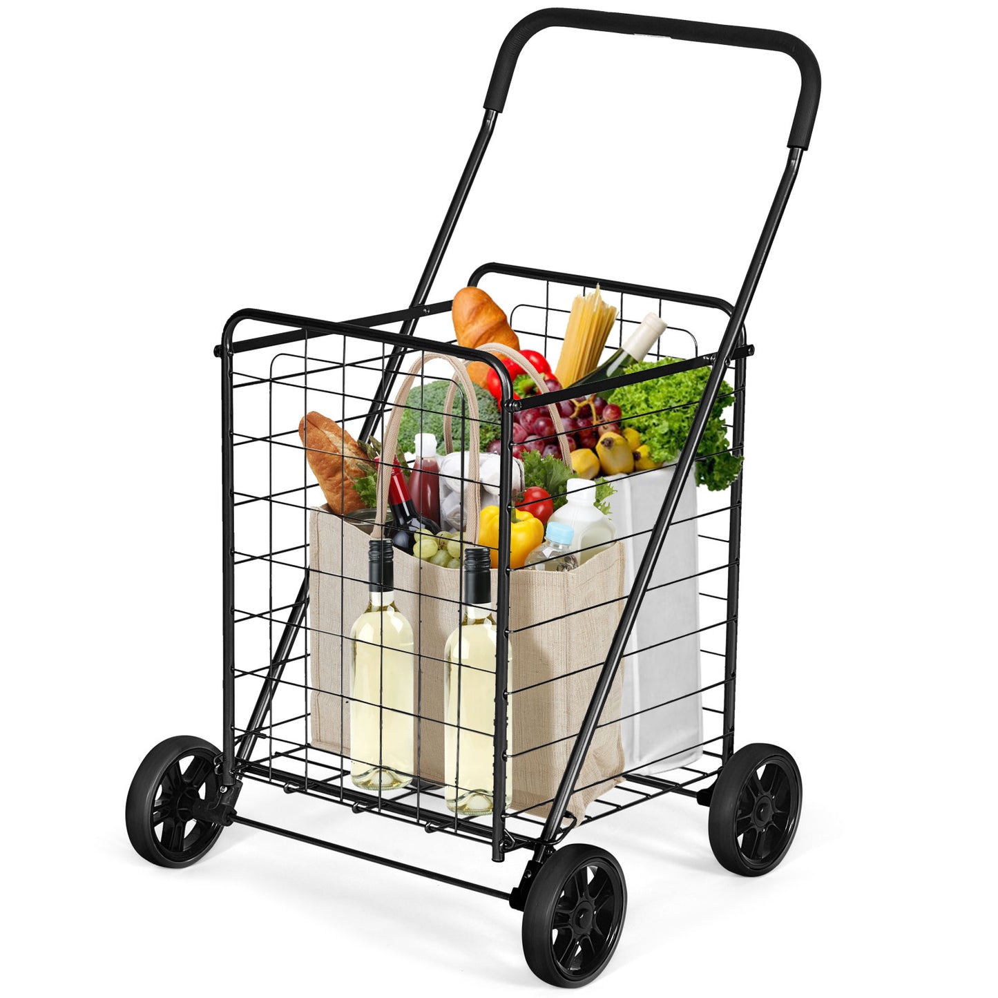 Portable Folding Shopping Cart, Black Kitchen Tools at Gallery Canada