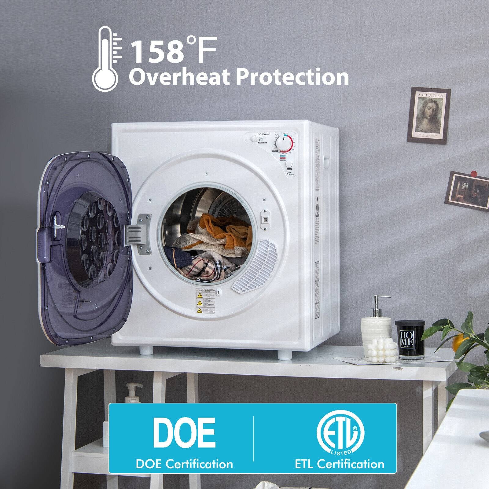 Compact Laundry Dryer, 1500W, Touch Panel, White Dryers at Gallery Canada