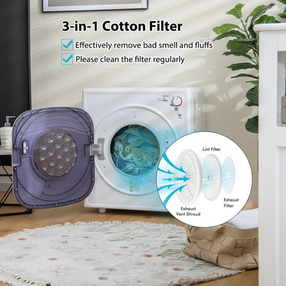 Compact Laundry Dryer, 1500W, Touch Panel, White Dryers at Gallery Canada