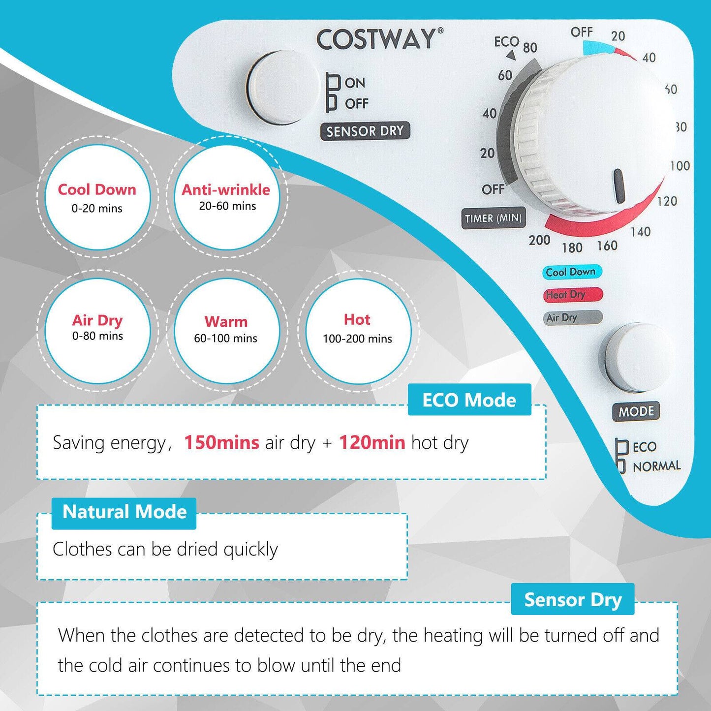 Compact Laundry Dryer, 1500W, Touch Panel, White Dryers at Gallery Canada