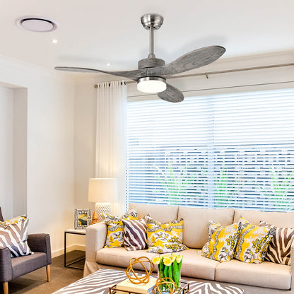 48 Inch Wood Ceiling Fan With LED Lights, 6 Speed, Silver Ceiling Fans at Gallery Canada