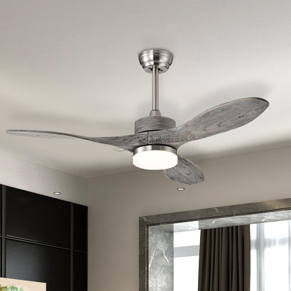 48 Inch Wood Ceiling Fan With LED Lights, 6 Speed, Silver Ceiling Fans at Gallery Canada