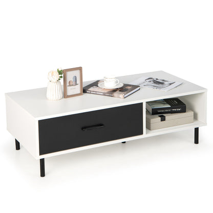 2-Tier Coffee Table with Storage, Black & White Coffee Tables Black & White at Gallery Canada
