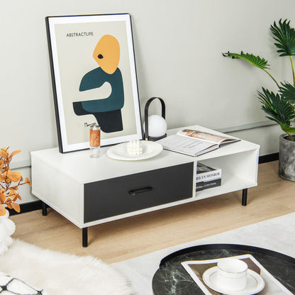 2-Tier Coffee Table with Storage, Black & White Coffee Tables at Gallery Canada