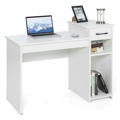 Computer Desk With Drawer And Shelf, White Computer Desks at Gallery Canada