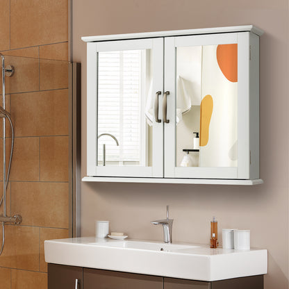 2-Tier Bathroom Mirror Cabinet, Wall-Mounted, White Wall Cabinets at Gallery Canada