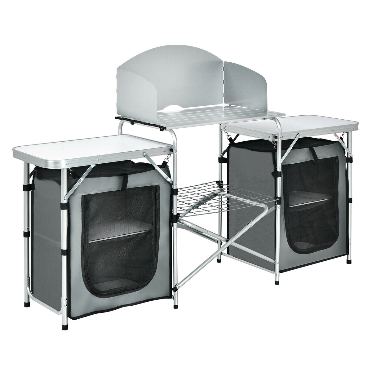 Folding Camping Table With Storage Organizer, Gray Camping Furniture at Gallery Canada