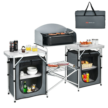Folding Camping Table With Storage Organizer, Gray Camping Furniture at Gallery Canada