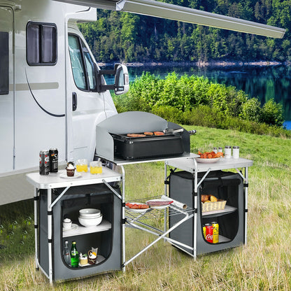 Folding Camping Table With Storage Organizer, Gray Camping Furniture at Gallery Canada