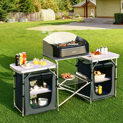 Folding Camping Table With Storage Organizer, Gray Camping Furniture at Gallery Canada