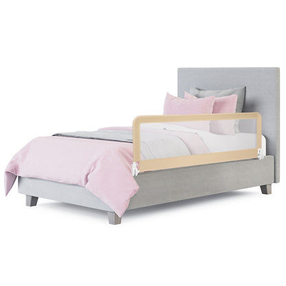 59 Inch Extra Long Folding Breathable Bed Rail Guard, Beige Bed Rails at Gallery Canada