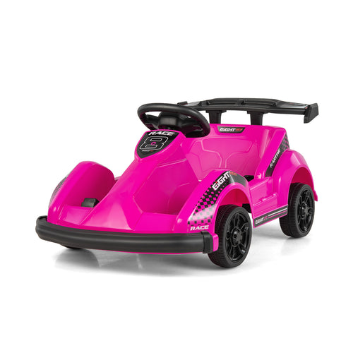 Kids 6V Ride On Go Cart, Remote Control, Safety Belt, Pink