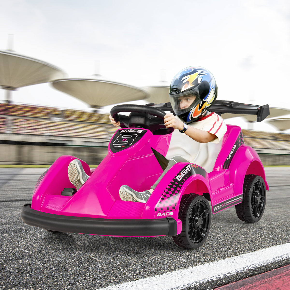 Kids 6V Ride On Go Cart, Remote Control, Safety Belt, Pink Powered Ride On Toys at Gallery Canada