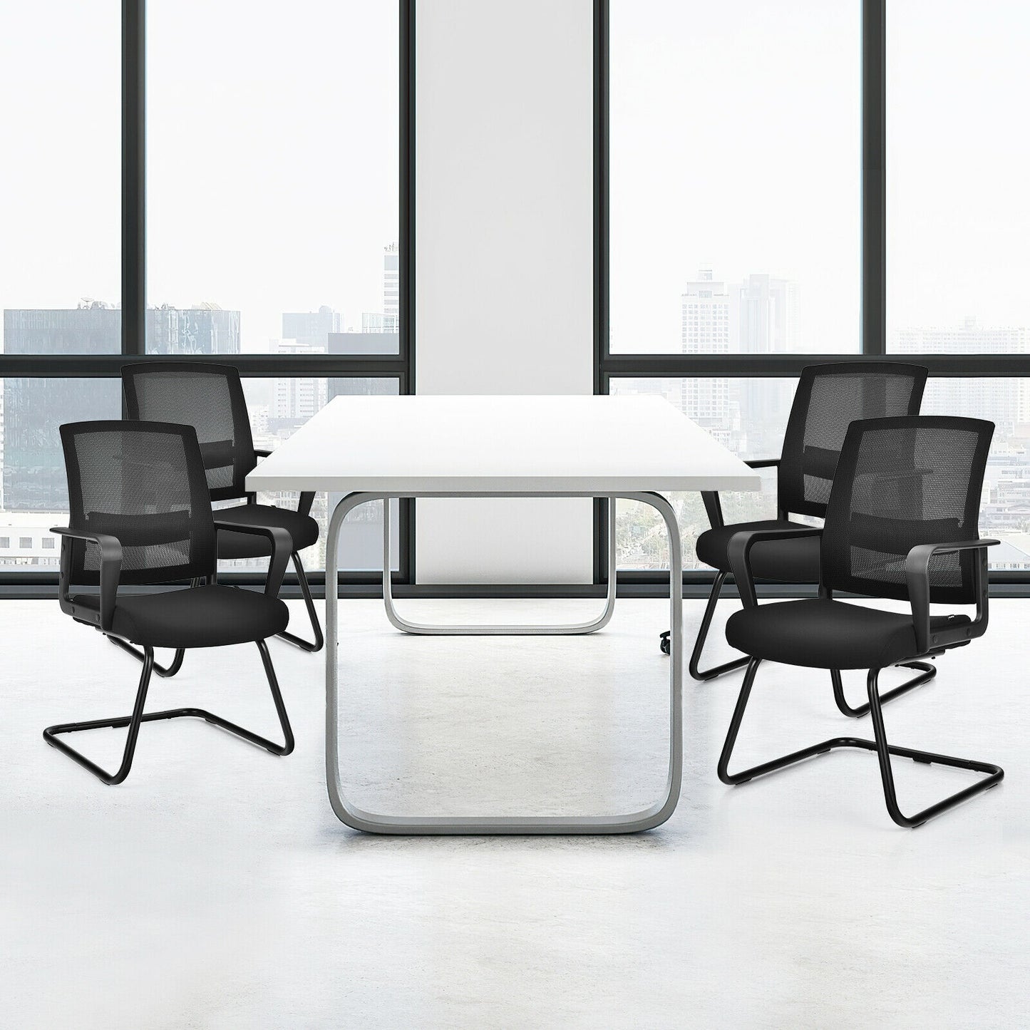 Set Of 2 Conference Chairs, Lumbar Support, Black Conference Chairs at Gallery Canada