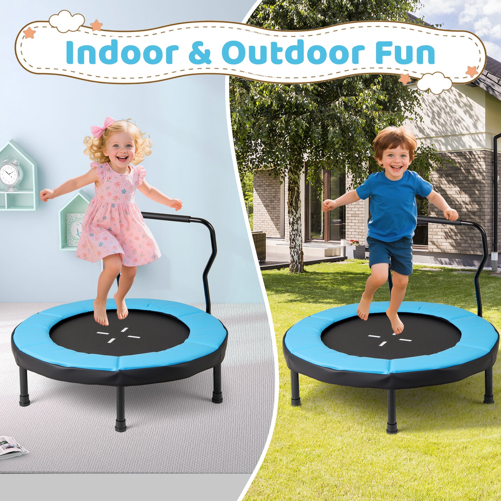 40 Inch Trampoline For Kids, Indoor Outdoor Fitness, Blue Trampolines at Gallery Canada