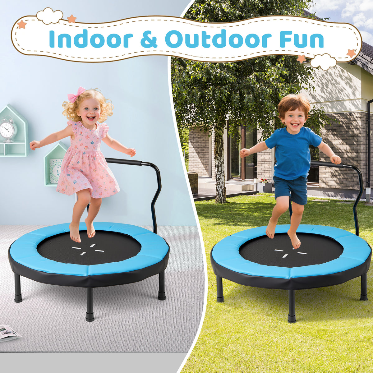40 Inch Trampoline For Kids, Indoor Outdoor Fitness, Blue Trampolines at Gallery Canada