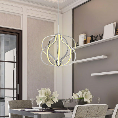 Modern Dimmable LED Chandelier, Silver, Warm White Ceiling Lights at Gallery Canada