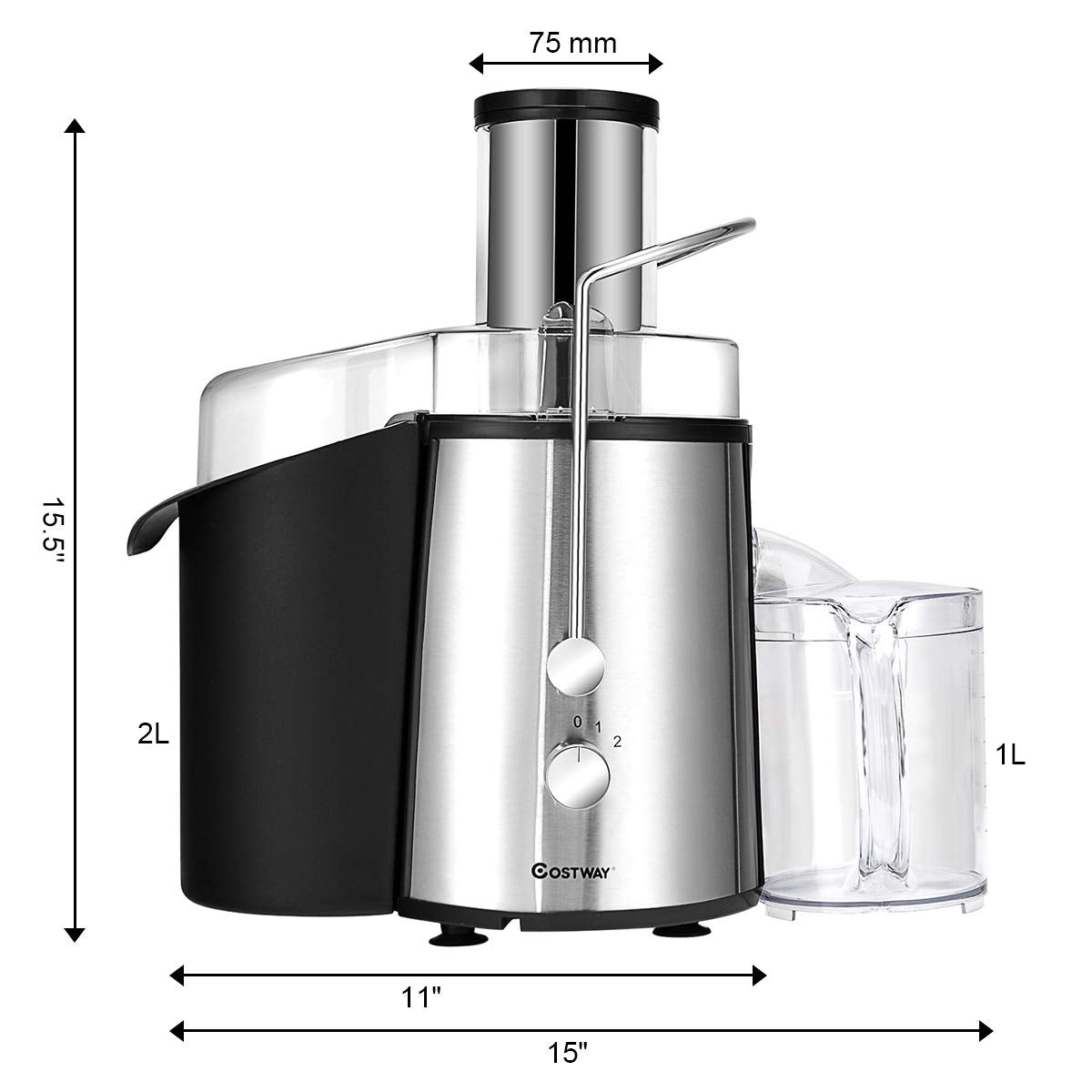 2 Speed Electric Juice Press, Fruit And Vegetable, Silver Juicers & Coffee Machines at Gallery Canada