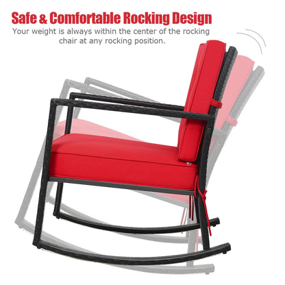 Patio Rattan Rocking Chair, Outdoor Glider, Red Patio Rocking Chairs & Gliders at Gallery Canada
