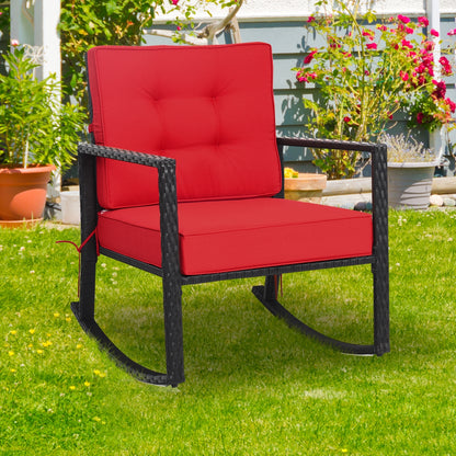 Patio Rattan Rocking Chair, Outdoor Glider, Red Patio Rocking Chairs & Gliders at Gallery Canada