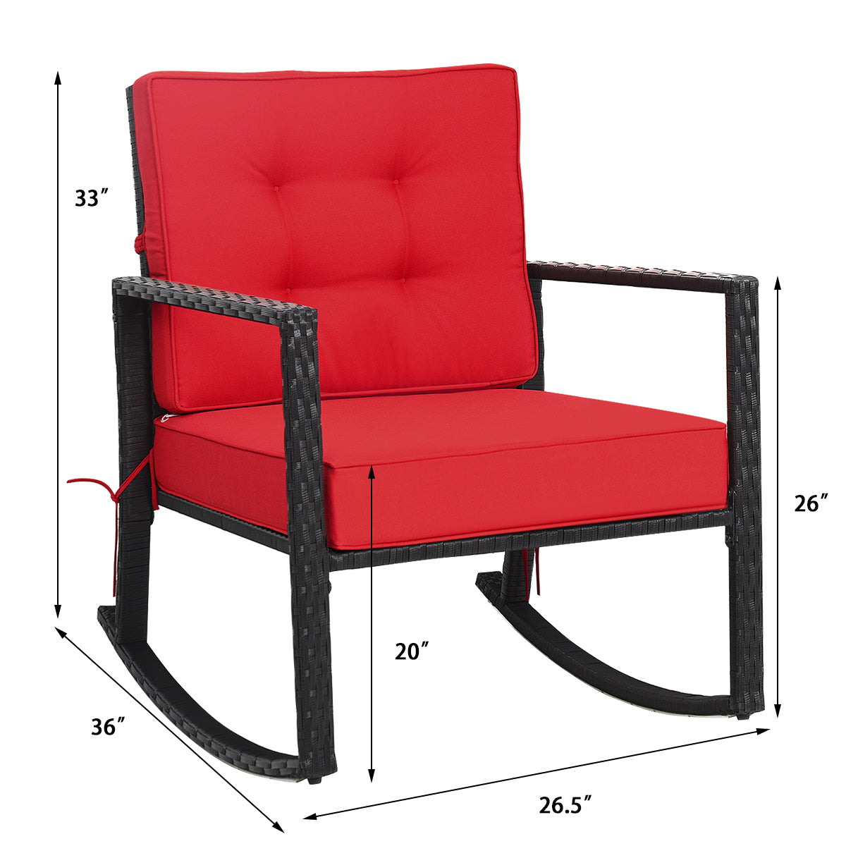 Patio Rattan Rocking Chair, Outdoor Glider, Red Patio Rocking Chairs & Gliders at Gallery Canada
