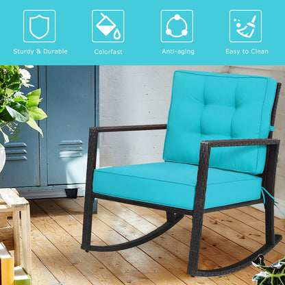 Patio Rattan Rocker Glider Chair, Turquoise Patio Rocking Chairs & Gliders at Gallery Canada