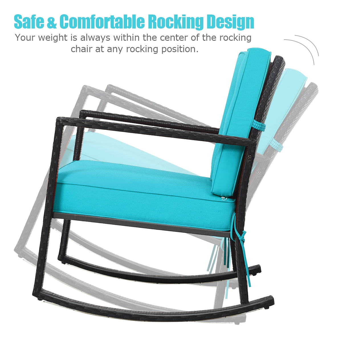 Patio Rattan Rocker Glider Chair, Turquoise Patio Rocking Chairs & Gliders at Gallery Canada