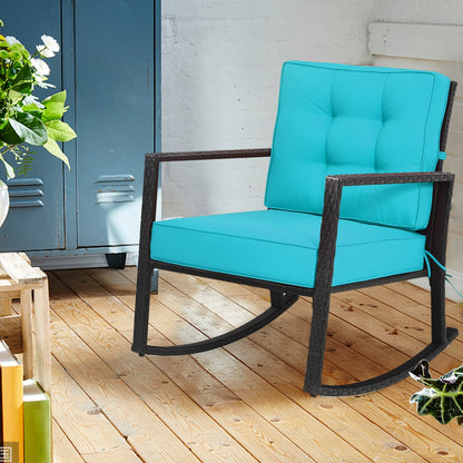 Patio Rattan Rocker Glider Chair, Turquoise Patio Rocking Chairs & Gliders at Gallery Canada