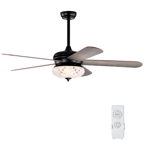 52 Inch Ceiling Fan With Remote Control, Oak