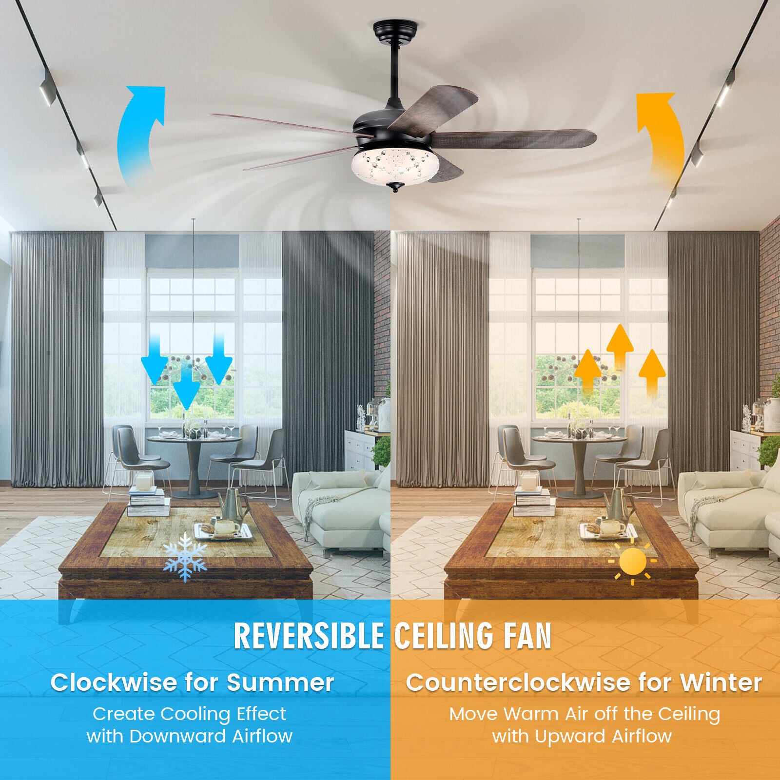 52 Inches Ceiling Fan With Remote Control, Walnut Ceiling Fans at Gallery Canada