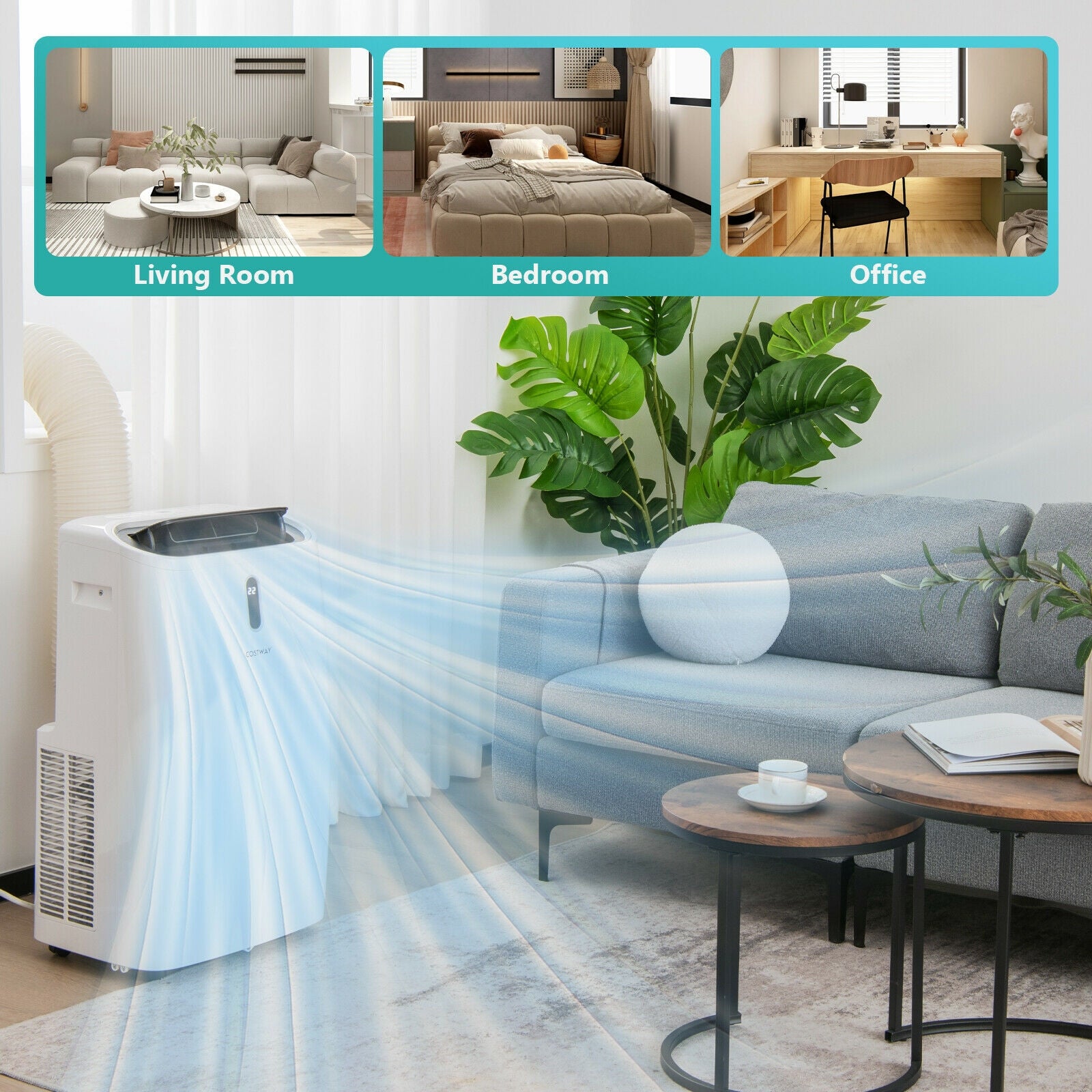 12000 BTU Portable Air Conditioner, Smart Control, White Portable Air Conditioners at Gallery Canada