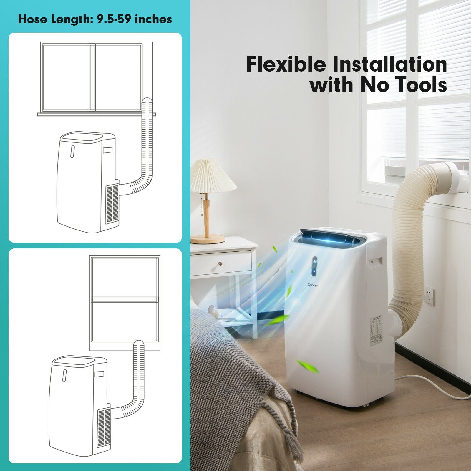 12000 BTU Portable Air Conditioner, Smart Control, White Portable Air Conditioners at Gallery Canada