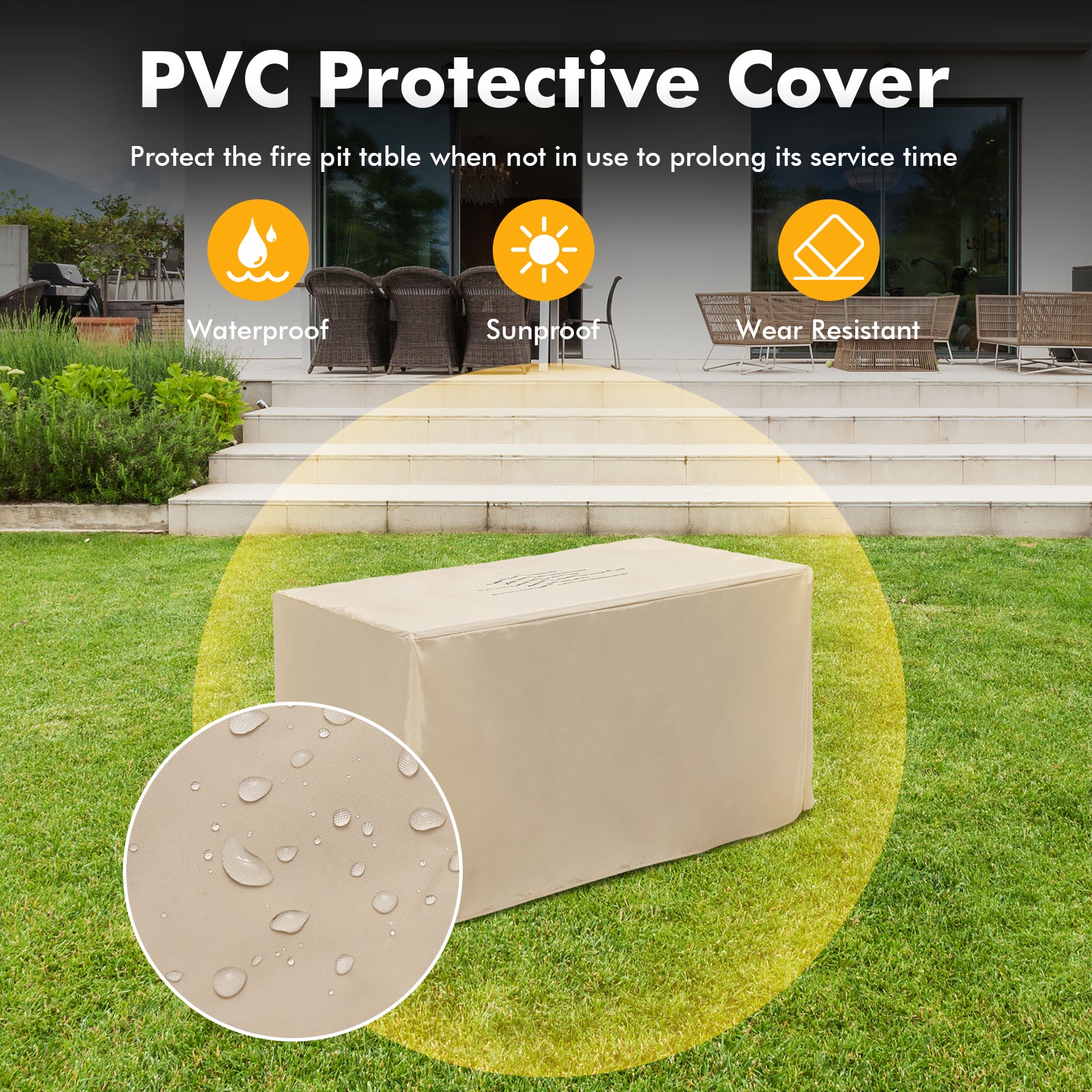 43 Inch, 50,000 BTU Propane Fire Pit Table, Gray Fire Pit Tables at Gallery Canada