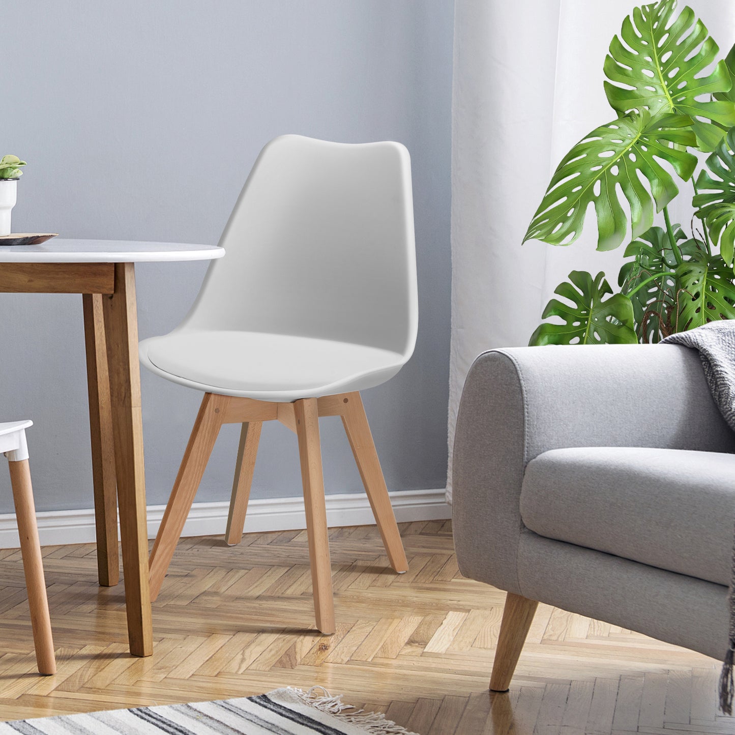 Set of 4 Dining Chairs, Mid-Century Modern, White Dining Chairs at Gallery Canada