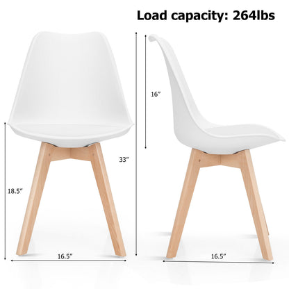 Set of 4 Dining Chairs, Mid-Century Modern, White Dining Chairs at Gallery Canada