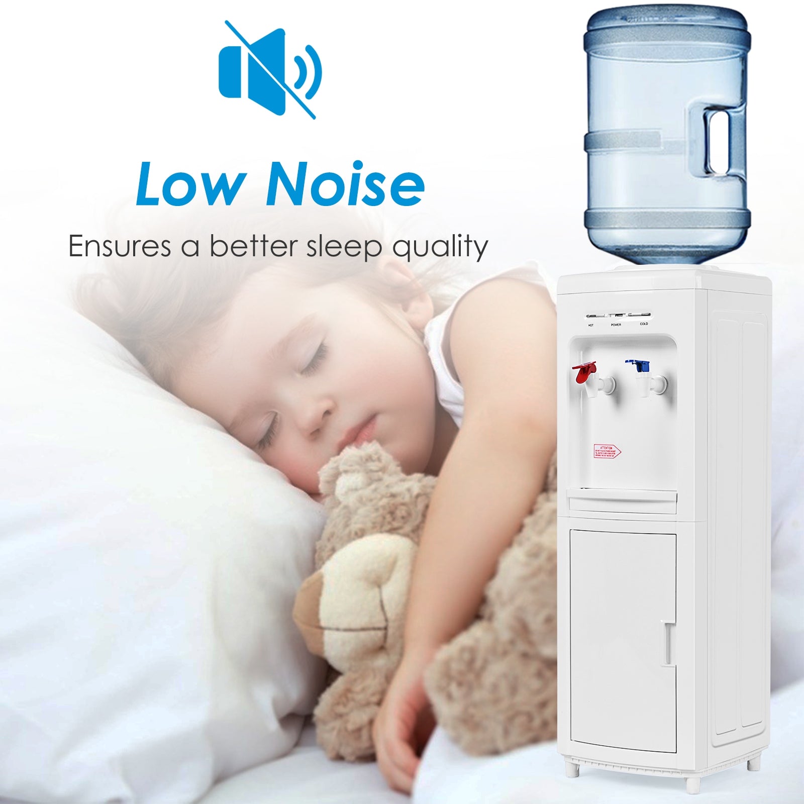 5 Gallon Hot And Cold Water Cooler Dispenser, Child Safety Lock, White Water Dispensers at Gallery Canada