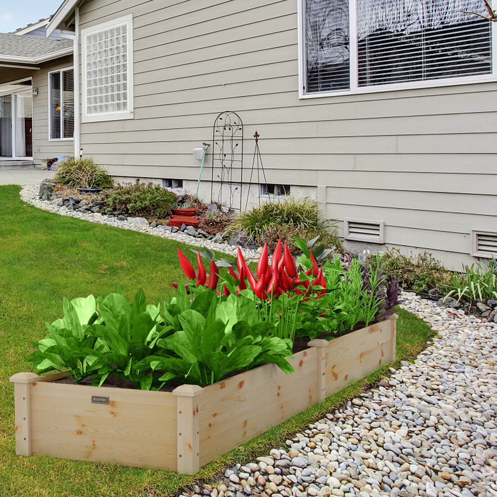 Wooden Raised Garden Bed, Outdoor, For Vegetables Flowers Fruit, Natural Raised Garden Beds at Gallery Canada