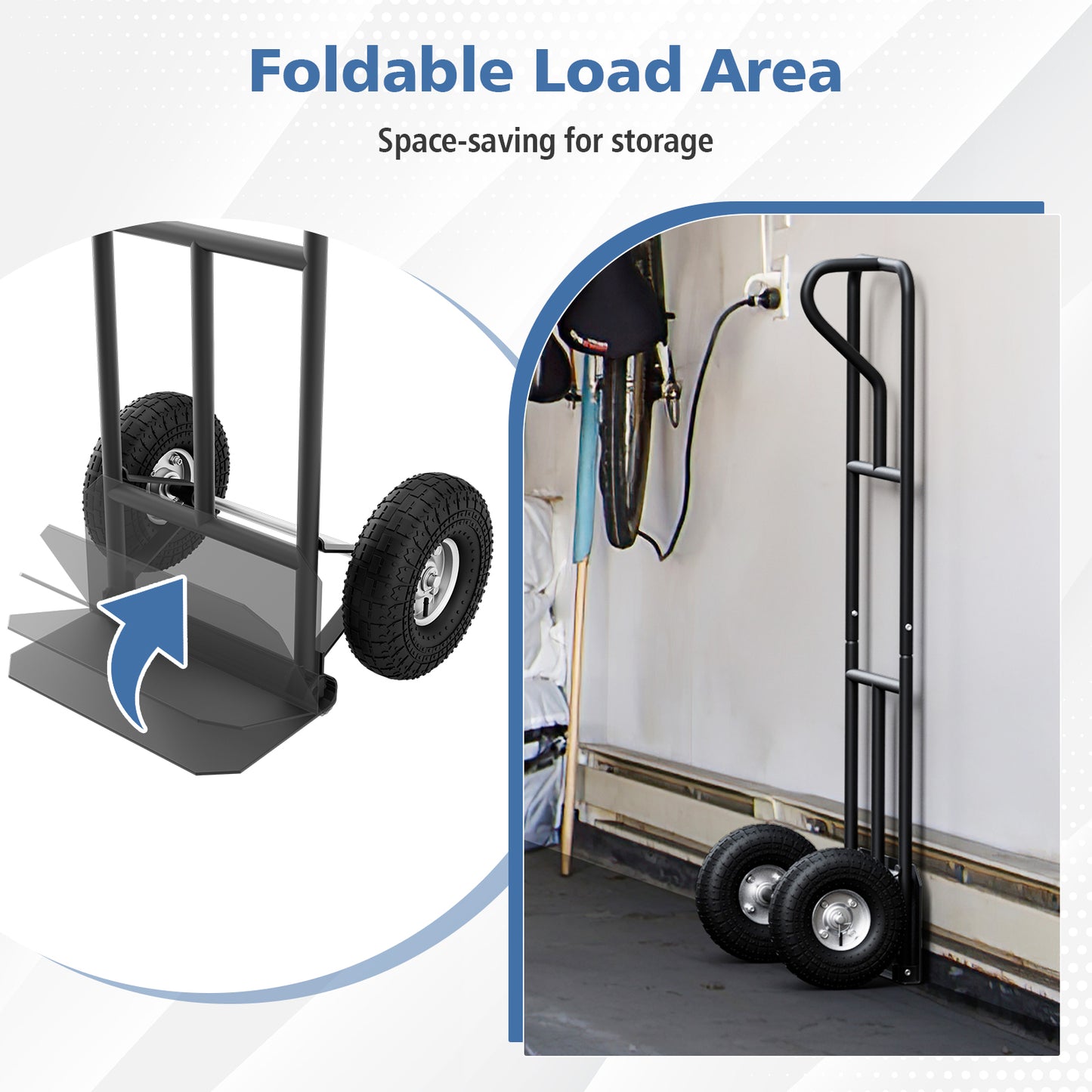 P-Handle Hand Truck, Foldable Load Plate, Black Garages at Gallery Canada