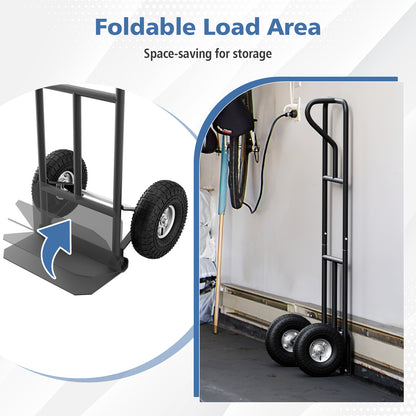 P-Handle Hand Truck, Foldable Load Plate, Black Garages at Gallery Canada