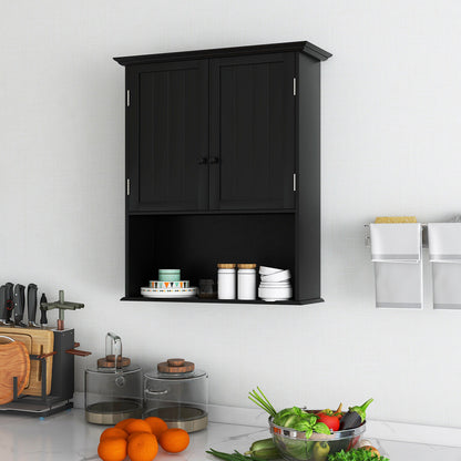 Wall Mount Bathroom Storage Cabinet, 2-Door, Black Wall Cabinets at Gallery Canada