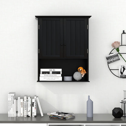Wall Mount Bathroom Storage Cabinet, 2-Door, Black Wall Cabinets at Gallery Canada