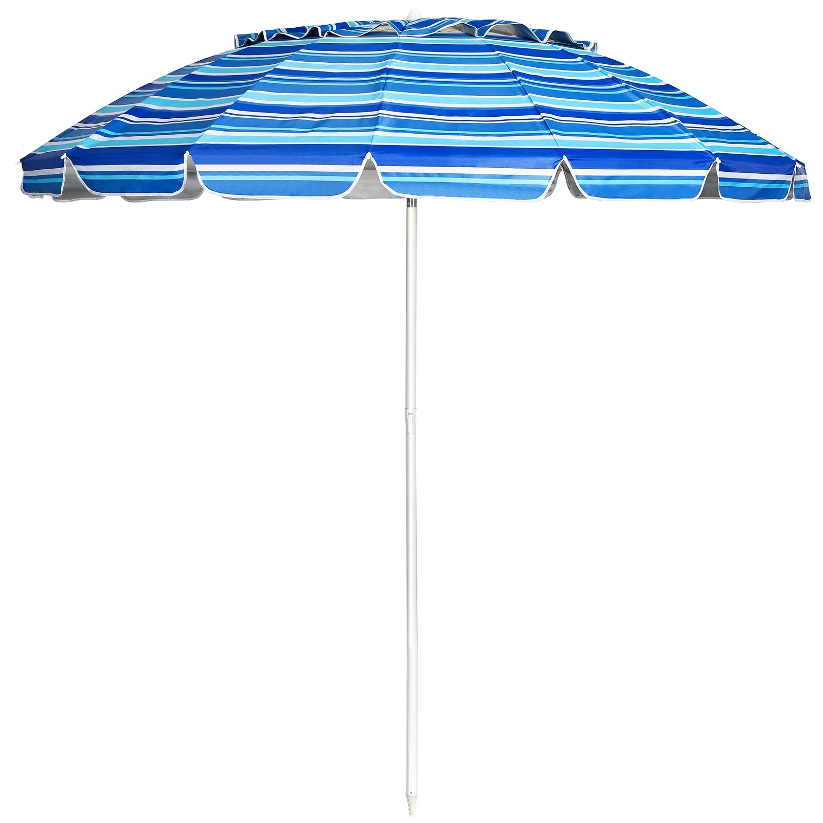 8FT Portable Beach Umbrella, Sand Anchor, Tilt Mechanism, Navy Outdoor Umbrellas at Gallery Canada