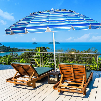 8FT Portable Beach Umbrella, Sand Anchor, Tilt Mechanism, Navy Outdoor Umbrellas at Gallery Canada