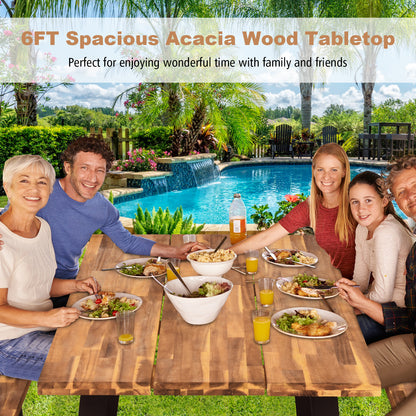 70 Inch Dining Table Set With Seats And Umbrella Hole Picnic Tables at Gallery Canada