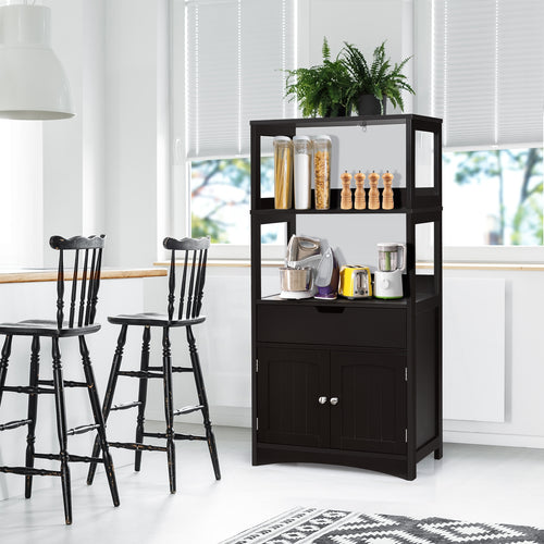 Bathroom Storage Cabinet With Drawer And Shelf, Black