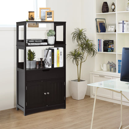Bathroom Storage Cabinet With Drawer And Shelf, Black Floor Cabinets at Gallery Canada